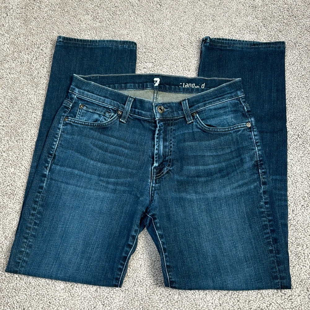 Men’s 7 for all mankind, dark denim classic jeans, size 30 waist